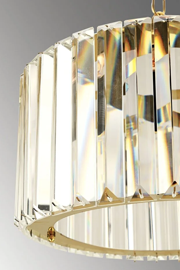 Lüx Elmas Gold Kristal Taşlı Avize